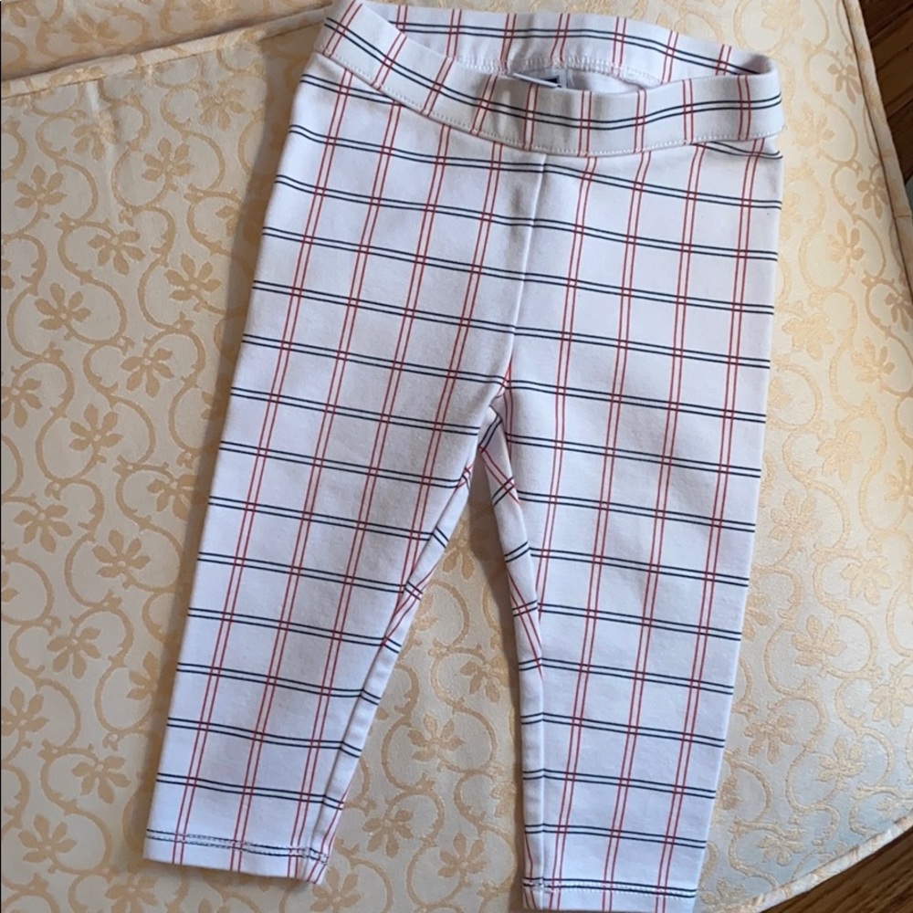 Janie + Jack baby girl white plaid jacquard pants